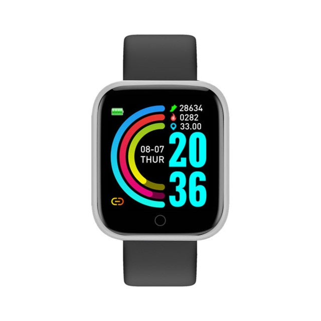 Smart Watch D20 Pro Relógio esportivo Monitor de frequência cardíaca, Pulseira inteligente que acompanha pressão arterial para Android e IOS