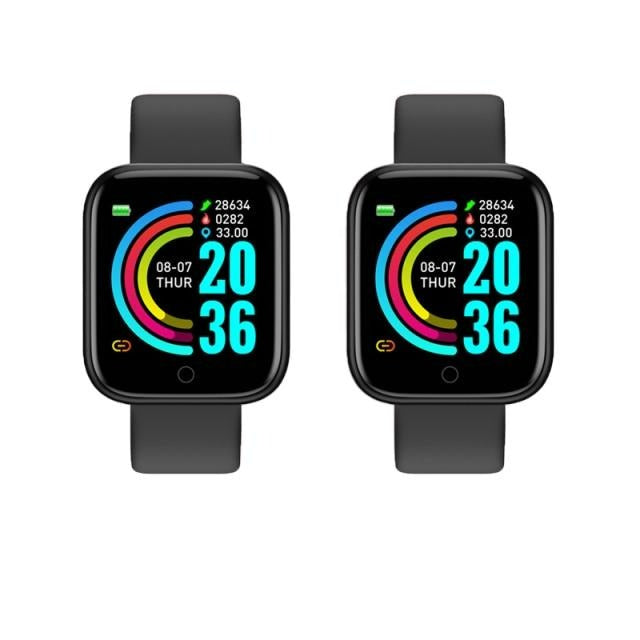 Smart Watch D20 Pro Relógio esportivo Monitor de frequência cardíaca, Pulseira inteligente que acompanha pressão arterial para Android e IOS