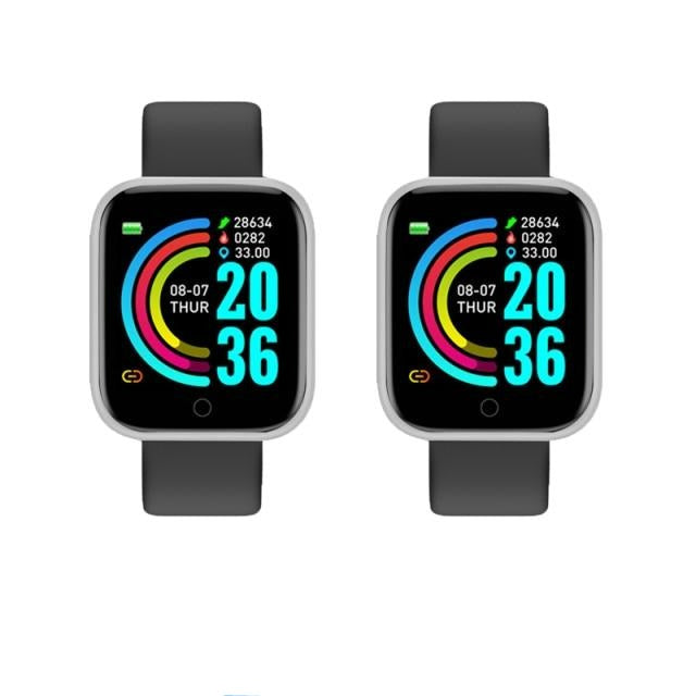 Smart Watch D20 Pro Relógio esportivo Monitor de frequência cardíaca, Pulseira inteligente que acompanha pressão arterial para Android e IOS