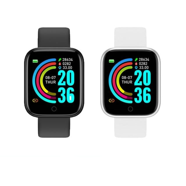 Smart Watch D20 Pro Relógio esportivo Monitor de frequência cardíaca, Pulseira inteligente que acompanha pressão arterial para Android e IOS