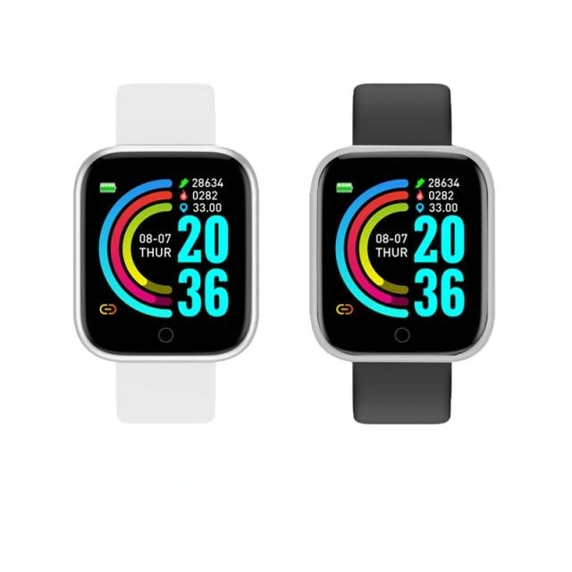 Smart Watch D20 Pro Relógio esportivo Monitor de frequência cardíaca, Pulseira inteligente que acompanha pressão arterial para Android e IOS