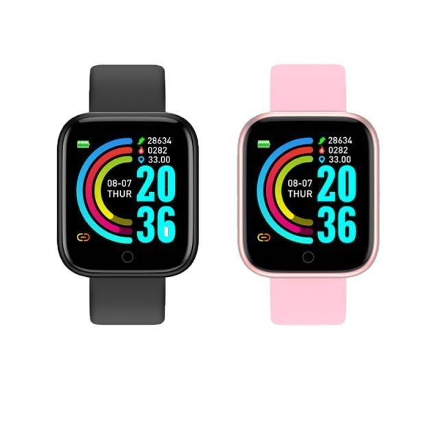 Smart Watch D20 Pro Relógio esportivo Monitor de frequência cardíaca, Pulseira inteligente que acompanha pressão arterial para Android e IOS