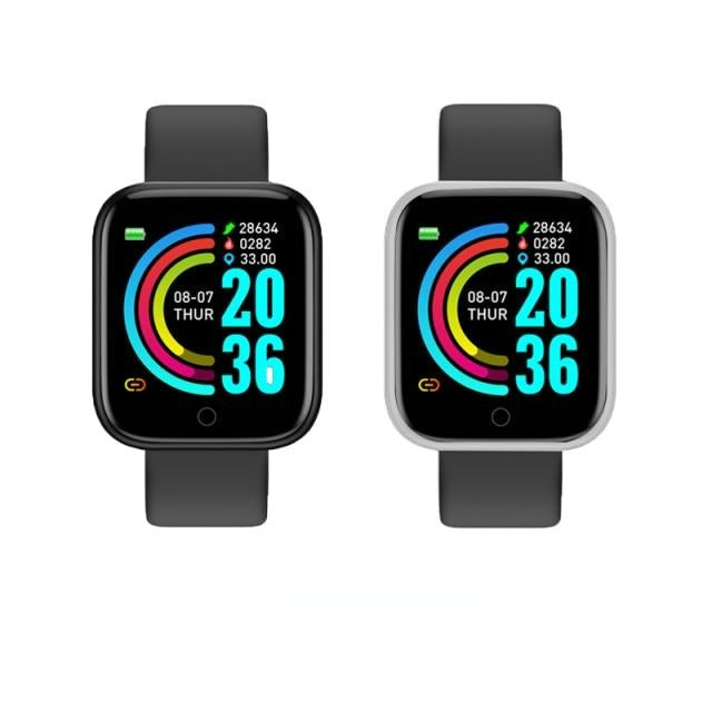 Smart Watch D20 Pro Relógio esportivo Monitor de frequência cardíaca, Pulseira inteligente que acompanha pressão arterial para Android e IOS