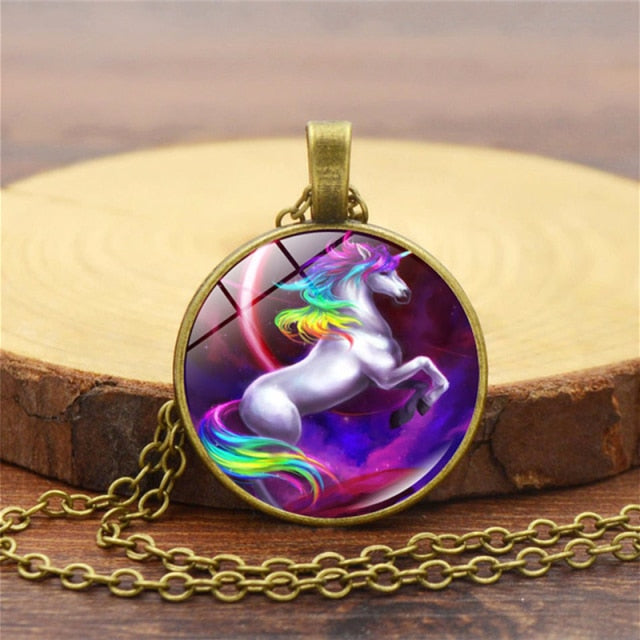 Colar Unicornio de mil cores