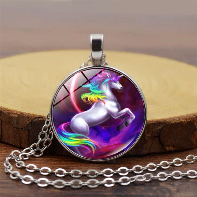 Colar Unicornio de mil cores