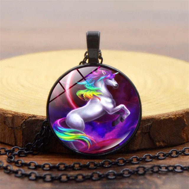 Colar Unicornio de mil cores